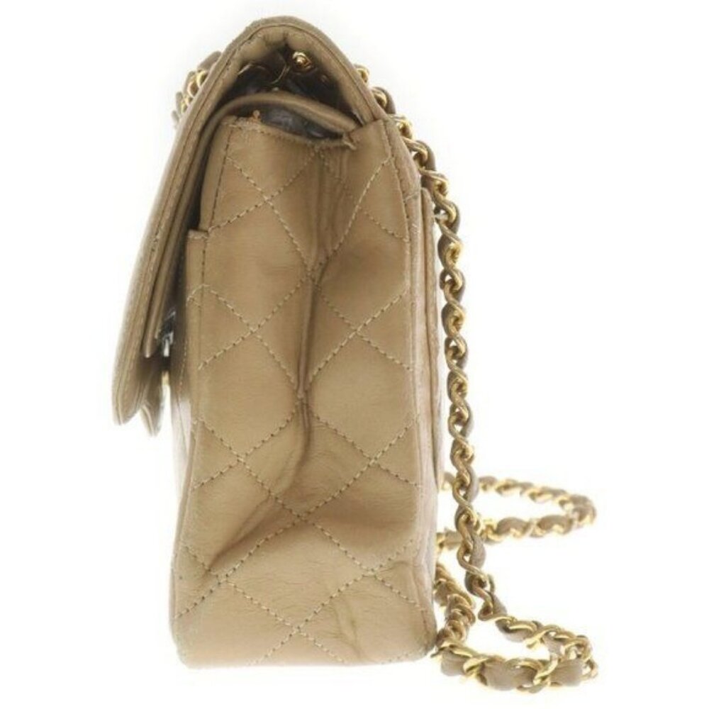 CHANEL CC Paris Limited Double Flap Bag Lambskin Matelasse Chain Beige - Picture 5 of 8